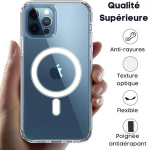 Magsafe - Coque de téléphone transparente magnétique sans fil